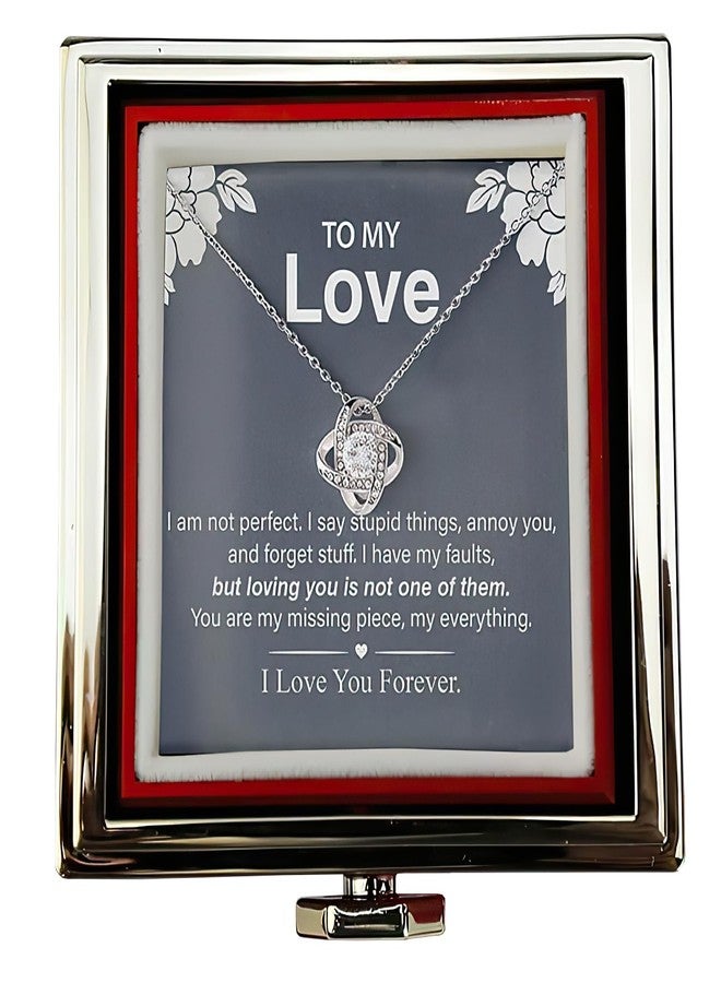 Dokazu To My Love Necklace Eternal Rose Rotating 360 Gift Box Jewelry Box, Preserved Red Rose with to My Love Necklace, Gifts for Her, Wife, Girlfriend, Wife, Rose Gifts for Women - Image 1